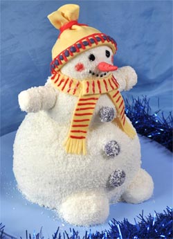 Homemade snowman cake Homemade snowman cake